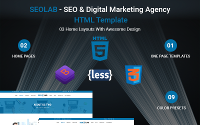 Шаблон SEOLAB - HTML-шаблон для агентства SEO и цифрового маркетинга  