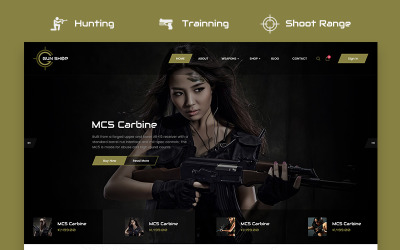 Шаблон HTML-шаблон Gun Shop Шаблон веб-  