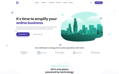 Шаблон Hotan - Многоцелевой HTML для Saas и шаблона  агентства  